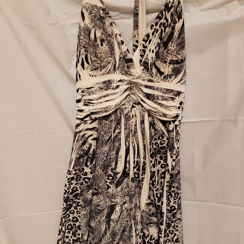 Leopard Print Halter Dress With Sparkles